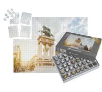 puzzleYOU : Smart Sorted® | Puzzle Photo 1000 pièces « Place de la Jaude avec Statue au Coucher du Soleil dans la Ville de Clermont-Ferrand »
