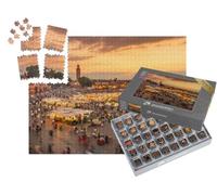 puzzleYOU : Smart Sorted® | Puzzle Photo 1000 pièces « Place du marché Djemaa el-Fna Le Soir, Marrakech, Maroc »