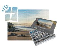 puzzleYOU : Smart Sorted® | Puzzle Photo 1000 pièces « Plage au Coucher du Soleil dans la Ville de Biarritz, Pays Basque, France »