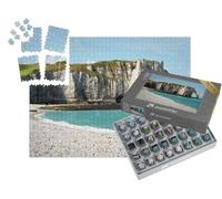 puzzleYOU : Smart Sorted® | Puzzle Photo 1000 pièces « Plage avec Falaise de Falaise d'Aval. Normandie, Côte d'Albatre, France. »