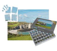 puzzleYOU : Smart Sorted® | Puzzle Photo 1000 pièces « Plage avec Falaise de Falaise d'Aval. Normandie, Côte d'Albatre, France. »
