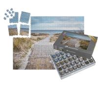 puzzleYOU : Smart Sorted® | Puzzle Photo 1000 pièces « Plage de la mer Baltique, Dunes par Une Rude journée d'hiver »