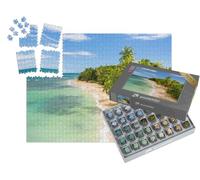 puzzleYOU : Smart Sorted® | Puzzle Photo 1000 pièces « Plage de Sable des Caraïbes sous Les Palmiers »