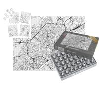 puzzleYOU : Smart Sorted® | Puzzle Photo 1000 pièces « Plan vectoriel de Limoges en France avec des Rues Noires isolées sur Un Fond Blanc. »