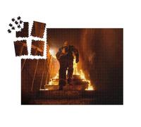 puzzleYOU : Smart Sorted® | Puzzle Photo 1000 pièces « Pompier dans Un escalier en feu »