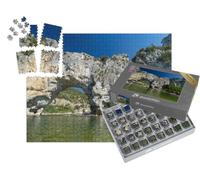 puzzleYOU : Smart Sorted® | Puzzle Photo 1000 pièces « Pont d'arc, Arche de Pierre sur la rivière Ardèche, Auvergne-Rhône-Alpes, France »