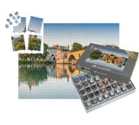 puzzleYOU : Smart Sorted® | Puzzle Photo 1000 pièces « Pont d'Avignon avec Le Palais des Papes et Le Rhône, Provence, France »