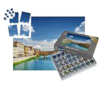 puzzleYOU : Smart Sorted® | Puzzle Photo 1000 pièces « Ponte Vecchio sur Le fleuve Arno à Florence, Toscane, Italie »