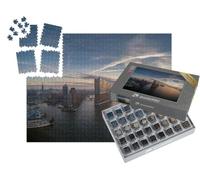 puzzleYOU : Smart Sorted® | Puzzle Photo 1000 pièces « Port de Hambourg avec Un Beau Lever de Soleil »