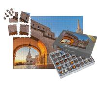 puzzleYOU : Smart Sorted® | Puzzle Photo 1000 pièces « Porte Nord du Bastion des pêcheurs Halaszbastya au Lever du Soleil, Budapest, Hongrie »
