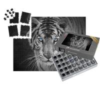 puzzleYOU : Smart Sorted® | Puzzle Photo 1000 pièces « Portrait d'un Tigre Blanc aux Yeux Bleus perçants »