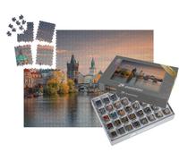 puzzleYOU : Smart Sorted® | Puzzle Photo 1000 pièces « Prague, République tchèque : Le célèbre Pont Charles au Coucher du Soleil »