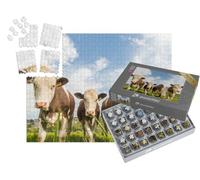 puzzleYOU : Smart Sorted® | Puzzle Photo 1000 pièces « Quatre Jeunes Vaches dans Un pâturage en Angleterre »