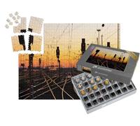 puzzleYOU : Smart Sorted® | Puzzle Photo 1000 pièces « Rails de Chemin de Fer dans Une Grande Gare au Coucher du Soleil »