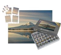 puzzleYOU : Smart Sorted® | Puzzle Photo 1000 pièces « Reflet du Mont Fuji dans l'eau, Automne au Japon »