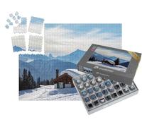 puzzleYOU : Smart Sorted® | Puzzle Photo 1000 pièces « Refuge de Montagne enneigé dans Les Alpes suisses »
