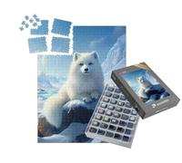 puzzleYOU : Smart Sorted® | Puzzle Photo 1000 pièces « Renard Arctique : Bouffée de Neige et Queue étoilée »