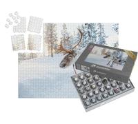 puzzleYOU : Smart Sorted® | Puzzle Photo 1000 pièces « Rennes dans Une forêt d'hiver en Laponie finlandaise »