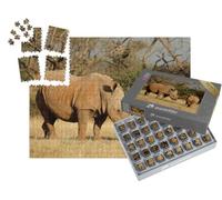 puzzleYOU : Smart Sorted® | Puzzle Photo 1000 pièces « Rhinocéros Blanc avec Son Veau en Afrique du Sud »