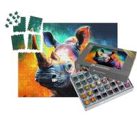 puzzleYOU : Smart Sorted® | Puzzle Photo 1000 pièces « Rhinocéros dans Un éclat de Couleurs »