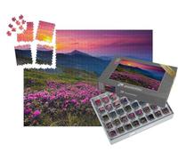 puzzleYOU : Smart Sorted® | Puzzle Photo 1000 pièces « Rhododendrons Roses en Fleurs au-Dessus des Montagnes »
