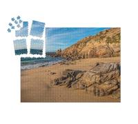 puzzleYOU : Smart Sorted® | Puzzle Photo 1000 pièces « Roches de Granit et Sable jaunâtre sur la côte sud-Ouest de l'île de Houat en Bretagne. »