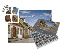 puzzleYOU : Smart Sorted® | Puzzle Photo 1000 pièces « Rue avec des bâtiments Anciens, Centre-Ville de Lund, Suède »