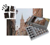 puzzleYOU : Smart Sorted® | Puzzle Photo 1000 pièces « Rue dans la Ville de Toulouse, France. Basilique Saint Sernin en arrière-Plan. »