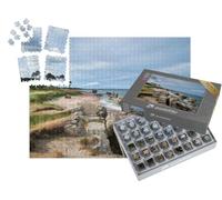 puzzleYOU : Smart Sorted® | Puzzle Photo 1000 pièces « Ruines de bunkers sur la Plage de la mer Baltique, Karosta à Liepaja, Lettonie »