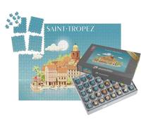 puzzleYOU : Smart Sorted® | Puzzle Photo 1000 pièces « Saint-Tropez, France, Illustration de Paysage Urbain »