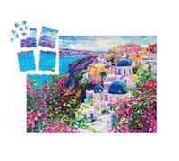 puzzleYOU : Smart Sorted® | Puzzle Photo 1000 pièces « Santorin : Belle Peinture à l'huile du Paysage Marin »