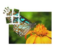 puzzleYOU : Smart Sorted® | Puzzle Photo 1000 pièces « Scène de Nature : Papillon Bleu sur Une Fleur Jaune »
