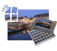 puzzleYOU : Smart Sorted® | Puzzle Photo 1000 pièces « Scène Nocturne sur Le Quai Vauban dans la Ville de Besançon »