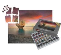 puzzleYOU : Smart Sorted® | Puzzle Photo 1000 pièces « Sculpture rocheuse isolée : Forme de cœur, Preveli, Crète, Grèce »