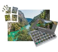puzzleYOU : Smart Sorted® | Puzzle Photo 1000 pièces « Sentier du Canal de Garde, Quinson, Gorges inférieures du Verdon, lac de Sainte Croix, Provence »