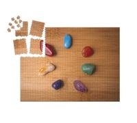 puzzleYOU : Smart Sorted® | Puzzle Photo 1000 pièces « Sept Pierres de Chakra dans Une Table en Bois »