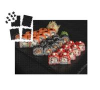 puzzleYOU : Smart Sorted® | Puzzle Photo 1000 pièces « Set de Sushi composé de Trois Variations du Rouleau de Fromage Frais »
