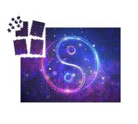 puzzleYOU : Smart Sorted® | Puzzle Photo 1000 pièces « Signes incandescents du Yin et du Yang sur Motif Floral »