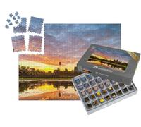 puzzleYOU : Smart Sorted® | Puzzle Photo 1000 pièces « Silhouette d'Angkor VAT au Lever du Soleil, Cambodge »