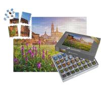 puzzleYOU : Smart Sorted® | Puzzle Photo 1000 pièces « Silhouette de la Ville de Dresde avec l'Elbe et Le Pont Augustus, Allemagne »