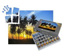 puzzleYOU : Smart Sorted® | Puzzle Photo 1000 pièces « Silhouettes de cocotiers dans Un Coucher de Soleil coloré »