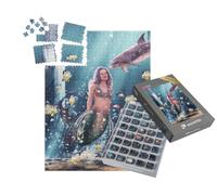 puzzleYOU : Smart Sorted® | Puzzle Photo 1000 pièces « Sirène avec Son Dauphin »