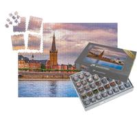 puzzleYOU : Smart Sorted® | Puzzle Photo 1000 pièces « Skyline de Düsseldorf sur Le Rhin, Allemagne »