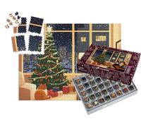 puzzleYOU : Smart Sorted® | Puzzle Photo 1000 pièces « Soirée de Noël agréable Devant Un Sapin de Noël rayonnant »