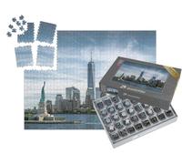puzzleYOU : Smart Sorted® | Puzzle Photo 1000 pièces « Statue de la Liberté, Ligne d'horizon de Manhattan, One World Trade Center, New York City »