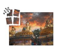 puzzleYOU : Smart Sorted® | Puzzle Photo 1000 pièces « Swayambhunath : Statue de Bouddha en Or à Katmandou, Népal »