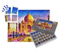 puzzleYOU : Smart Sorted® | Puzzle Photo 1000 pièces « Taj Mahal, Architecture colorée, Peinture à l'huile »