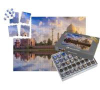 puzzleYOU : Smart Sorted® | Puzzle Photo 1000 pièces « Taj Mahal : Coucher de Soleil pittoresque avec Un Ciel somptueux, Agra, Inde »