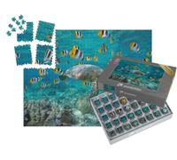 puzzleYOU : Smart Sorted® | Puzzle Photo 1000 pièces « Tortue de mer avec Un Banc de Poissons tropicaux, Polynésie »