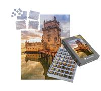 puzzleYOU : Smart Sorted® | Puzzle Photo 1000 pièces « Tour de Belem dans Un Coucher de Soleil idyllique, Lisbonne, Portugal »